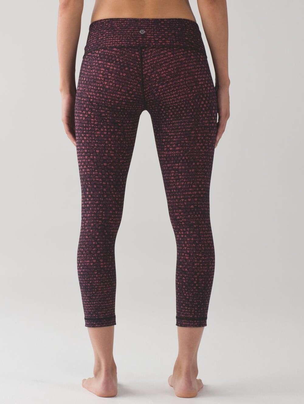 Lululemon Wunder Under Crop III Luxtreme 21" Shatter Weave Dust Coral Size 8 - Picture 2 of 4